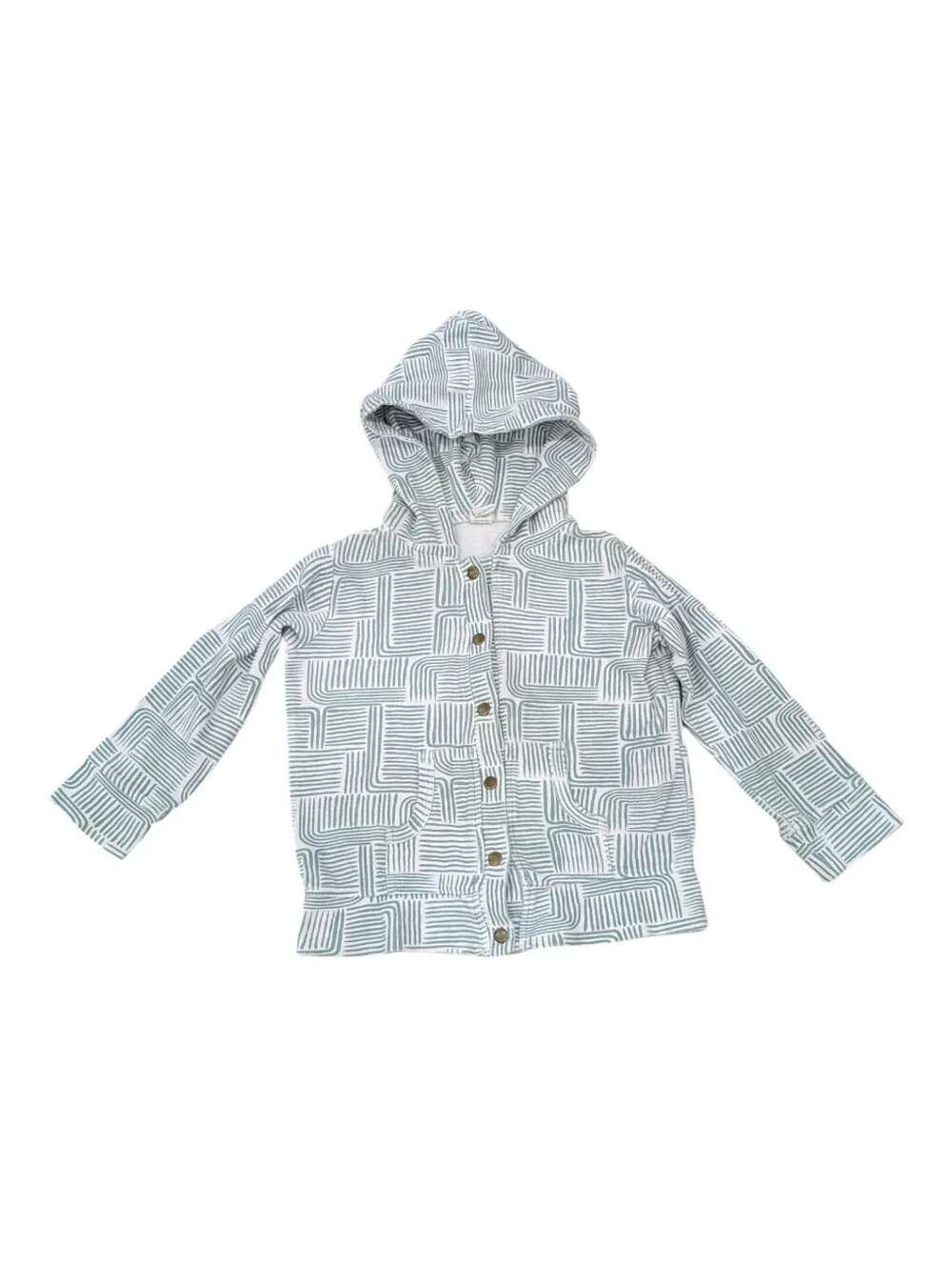 Kate Quinn Kids Cream Green Lightweight Jacket Sweater Hood School Girls Size 6